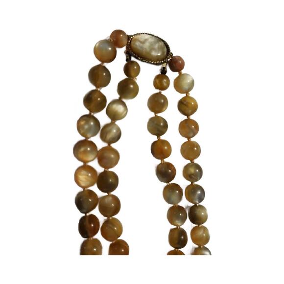 Vintage Lucite Beaded Two Strand Necklace - Picture 5 of 10